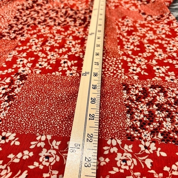 ANDTHEWHY red peasant patchwork floral top with ties at neck - Picture 9 of 11